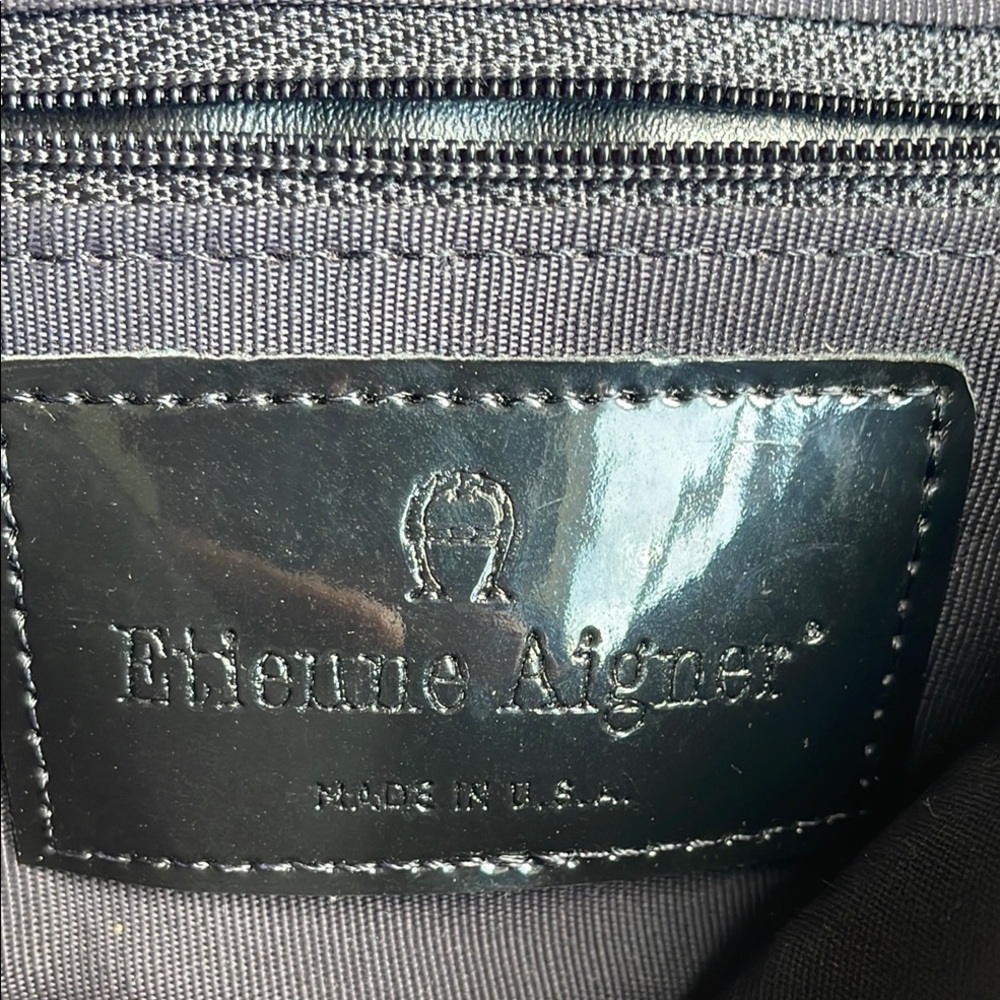 Etienne Aigner Black Patent Leather Purse - Sleek Designer Carry